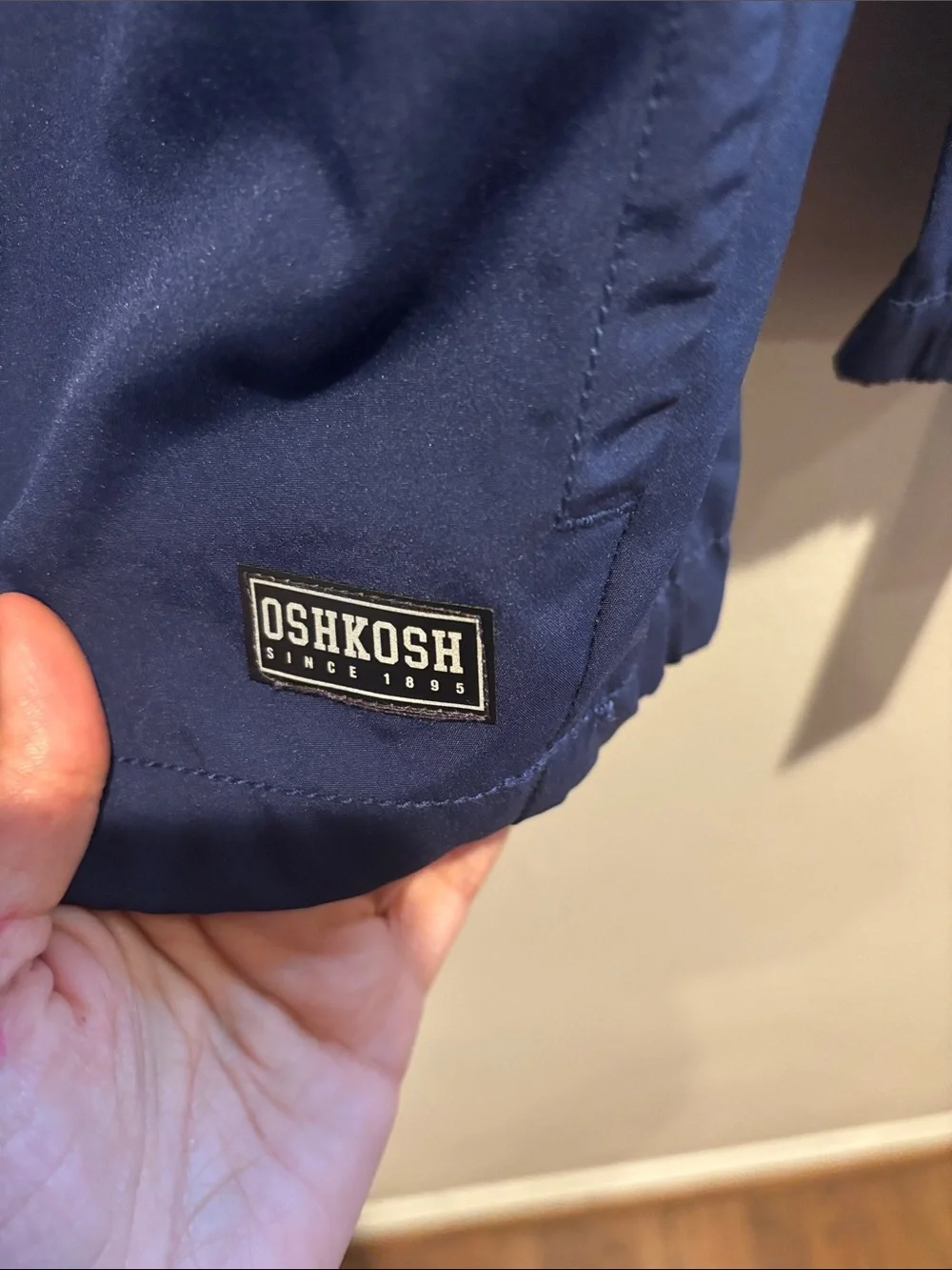 OshKosh B'gosh Navy & Light Blue Kids' Zip-Up Rain Jacket